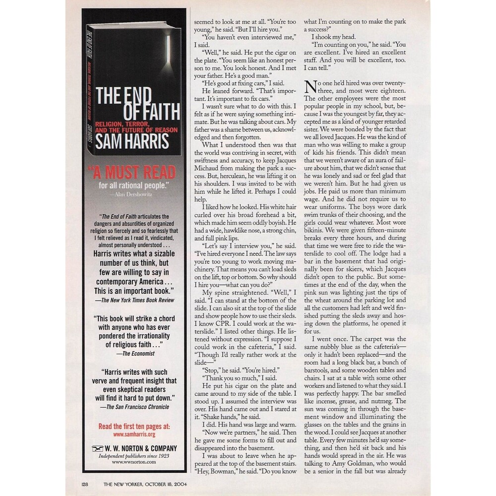 HP Photosmart Camera Printer Print ad Sam Harris End of Faith book wall decor